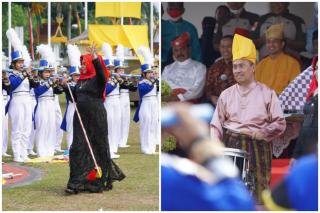 Gubernur Riau bersama Istri Tampil Memesona Bermain Drumben di Acara Pawai Budaya