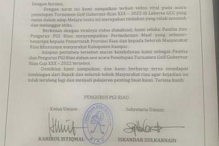 Ketum PGI Riau Minta Maaf dan Surati Gubri