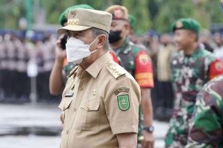 Apel Pasukan Persiapan Sambut Kunker Wapres RI ke Riau Resmi Digelar