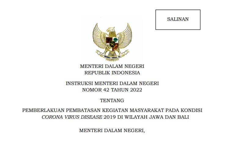 Pemerintah Lanjutkan PPKM, Seluruh Daerah Berstatus Level 1