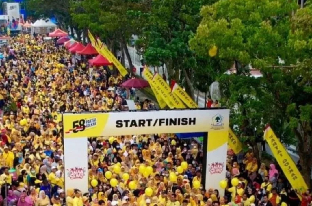 Ribuan Peserta Kuningkan Pekanbaru, Syamsuar: Doakan Golkar Menang Pemilu