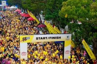 Ribuan Peserta Kuningkan Pekanbaru, Syamsuar: Doakan Golkar Menang Pemilu
