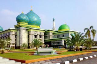 Pemasangan Payung Elektrik di Masjid Raya An-Nur Ditargetkan Rampung Akhir Tahun Ini