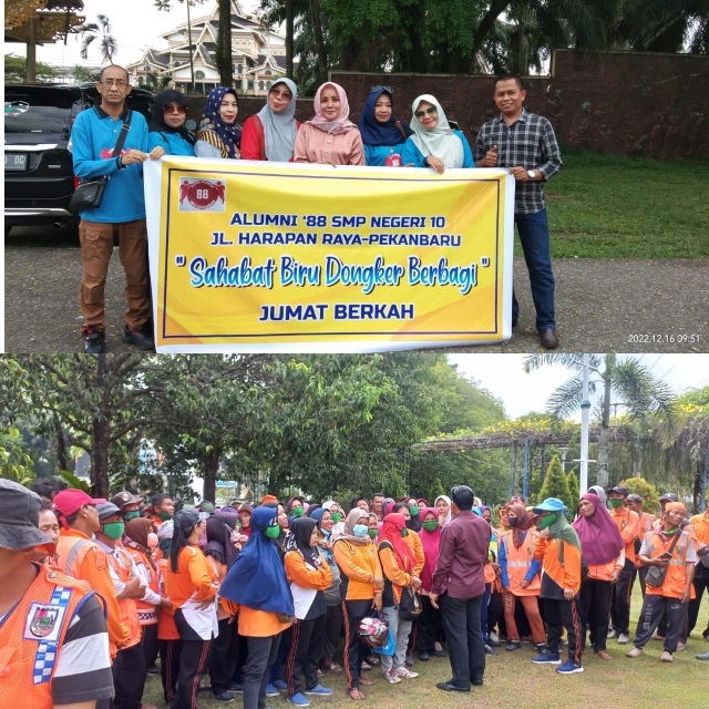 IKA 88 SMP 10 Pekanbaru Jumat Berkah Berbagi ke Petugas Kebersihan