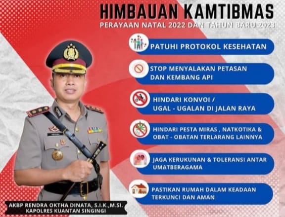 Atensi Kapolda, Kapolres Kuansing Imbau Masyarakat tak Nyalakan Petasan di Malam Tahun Baru