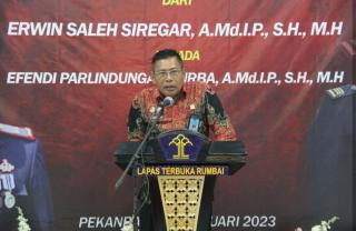 Efendi Purba Resmi Jabat Kepala Lapas Terbuka Rumbai