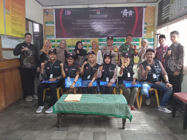 Babinsa Koramil 02/Kota Hadiri Pelantikan Pantarlih di Pekanbaru Kota