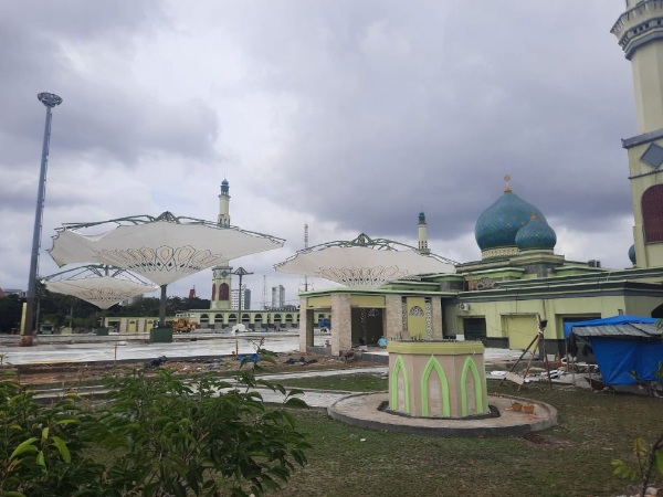 Proyek Penataan Kawasan Masjid Raya Annur Riau Terus Digesa
