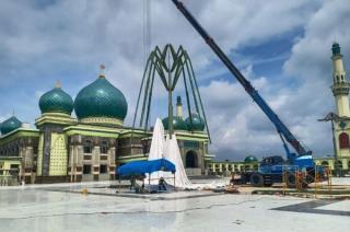 6 Payung Elektrik Masjid Raya Annur Riau sudah Terpasang, Begini Progresnya