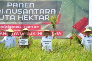 Gubri Syamsuar Panen Raya Padi Nusantara 1 Juta Hektar di Rimba Melintang Rohil