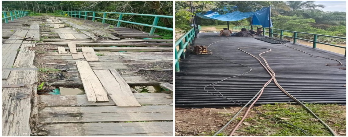 Jembatan Diperbaiki, Warga Desa Munsalo Kopah Apresiasi Kinerja Pemkab Kuansing