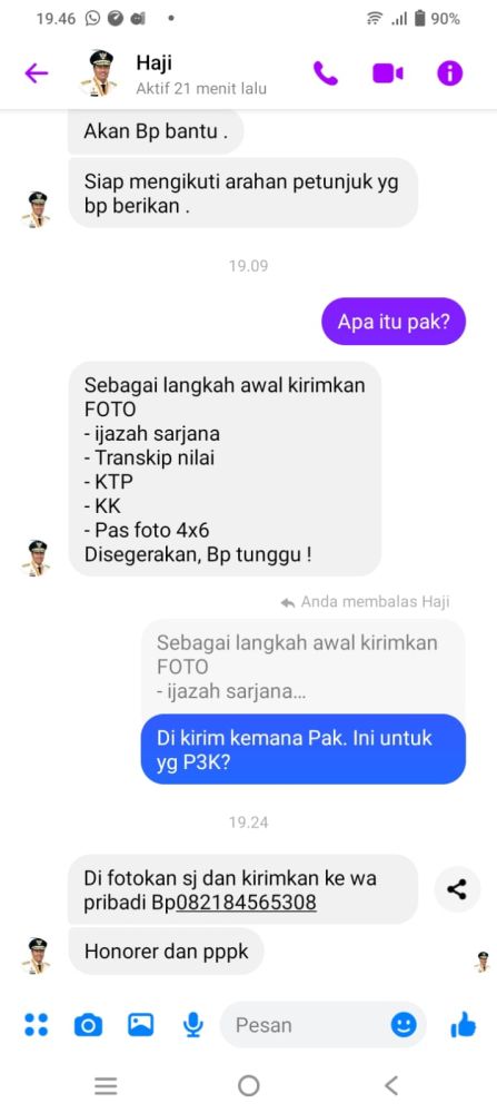 Waspada, Akun FB Bernama Haji Syamsuar Digunakan Oknum Untuk Menipu