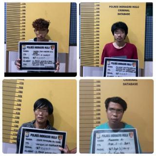 Polres Inhu Ringkus Empat Begal Jalan Raya Rengat-Pematang Reba
