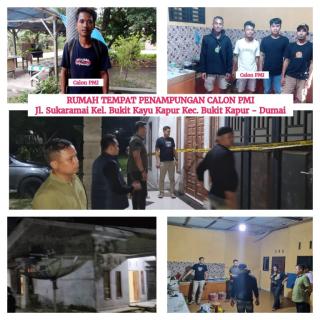 Polres Dumai Gerebek Penampungan Imigran Ilegal