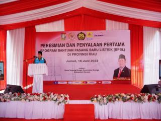 Dirjen Kelistrikan Kementerian ESDM Resmikan Program BPBL di Kampar