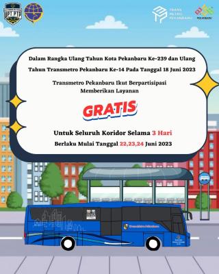 HUT ke-239 Pekanbaru, Naik Bus TMP Gratis Selama 3 Hari