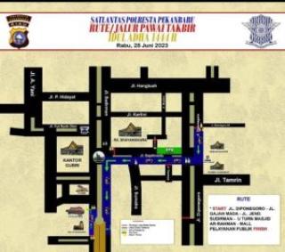Ini Rute Takbiran Keliling Pekanbaru Malam Besok