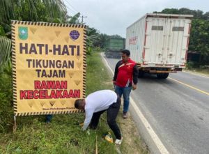 Rawan Kecelakaan, Dishub Riau Akan Pasang Rambu Peringatan di Jalan Menuju Desa Muara Selaya