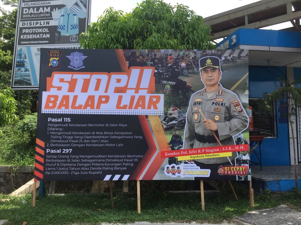 Kompol Gitta Tak Ingin Ada Balap Liar, Baliho Imbauan Dipasang