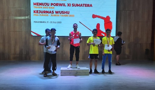Atlet Wushu Pekanbaru Erison Yeremia Hutagaol Sabet Medali Emas Selekda 2023