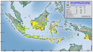 717 Titik Panas Terdeteksi di Sumatera, 28 Terpantau di Riau, 448 di Sumsel