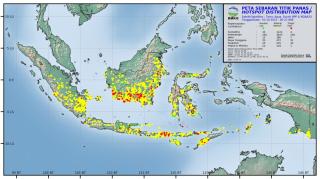 Update Jumlah Titik Panas di Sumatera