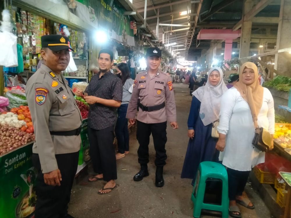 Polda Riau Sosialisasi Pemilu Damai ke Pengunjung Ritel, Pasar Modern dan Tradisional