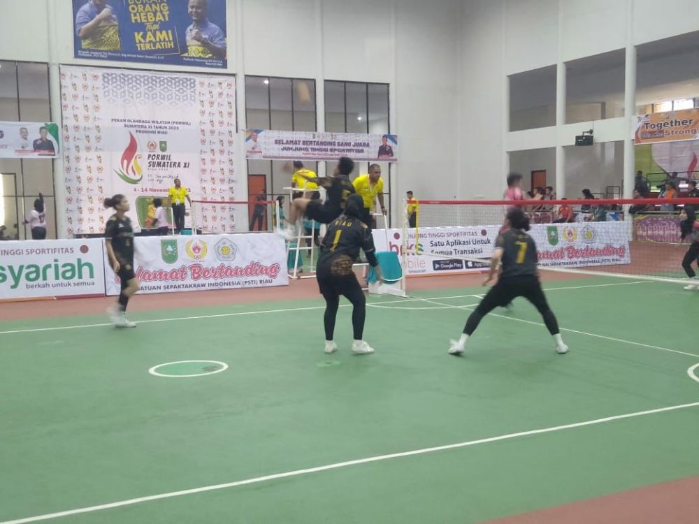 Porwil Sumatera XI, Tim Cabor Sepak Takraw Riau Melaju ke Juara Umum