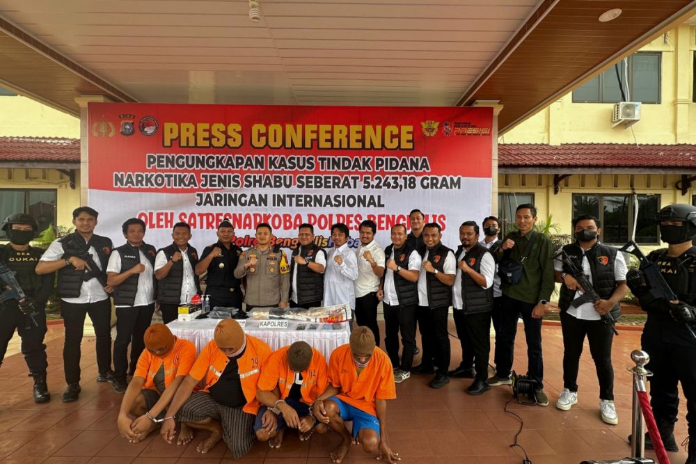 Polisi Amankan Empat Pengedar Sabu Jaringan Internasional di Bengkalis