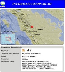 Dini Hari Tadi Rohul Diguncang Gempa