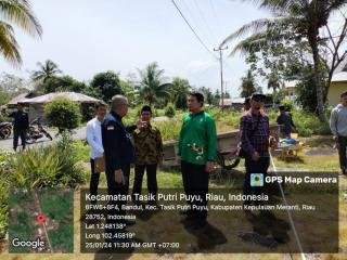 Tim SBSN Kanwil Kemenag Riau Survei Tanah Persiapan SBSN KUA Tasik Putri Puyu Meranti
