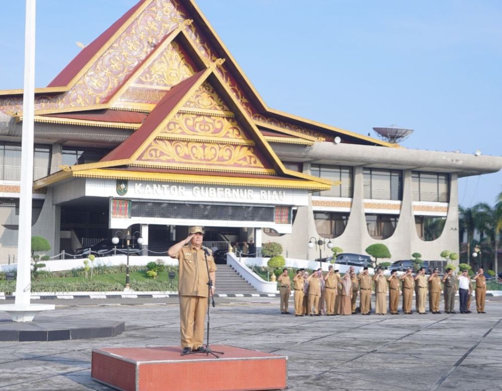 Pj Gubri SF Hariyanto Pimpin Apel Pagi Bersama Usai Libur Lebaran