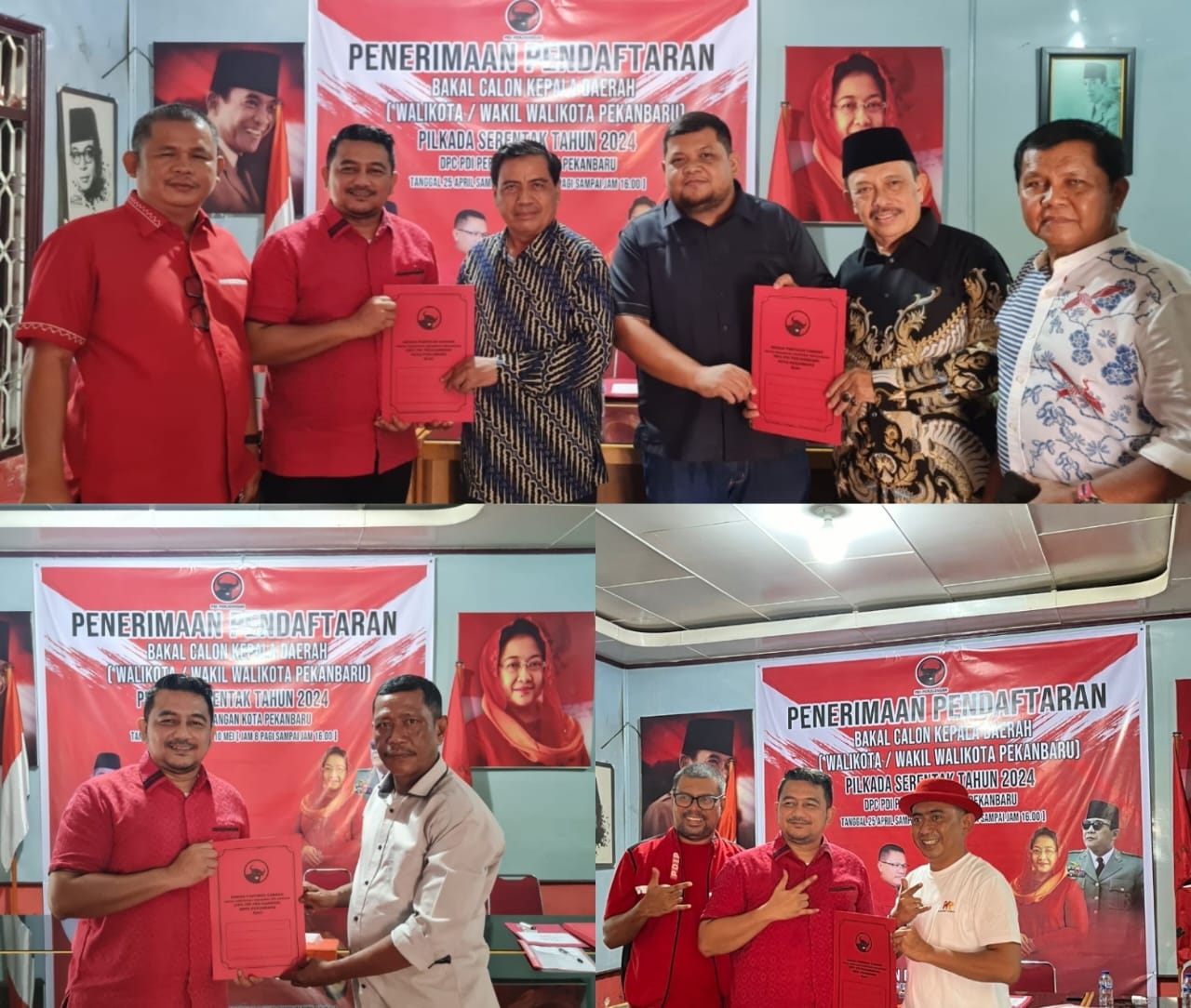 Hari Kedua Penjaringan, DPC PDIP Pekanbaru Kedatangan 4 Orang Balon Kepala Daerah 2024