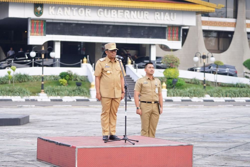 Pimpin Apel Pagi Bersama, Ini Harapan Pj Gubernur Riau 