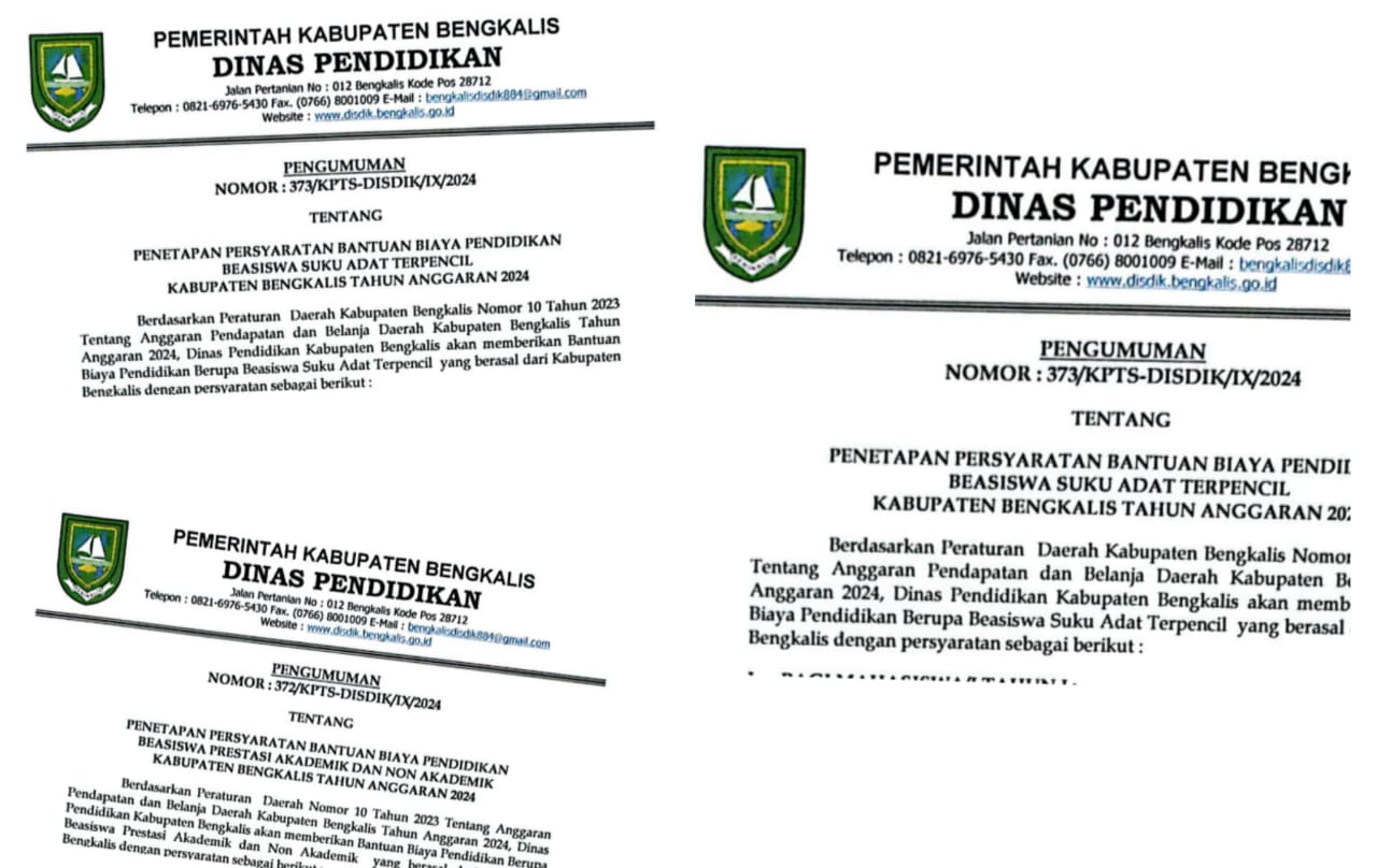 Disdik Bengkalis Buka Penerimaan Beasiswa 2024, Ini Persyaratannya 