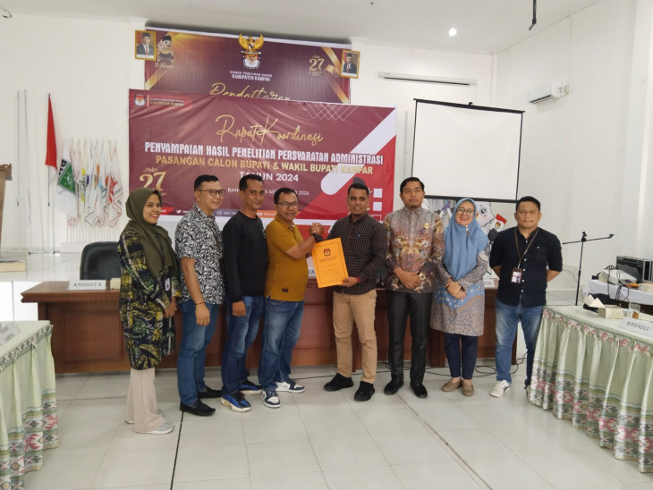 KPU Kampar Terima Berkas Perbaikan Kelengkapan Administrasi Bacalon Bupati/Wakil Bupati