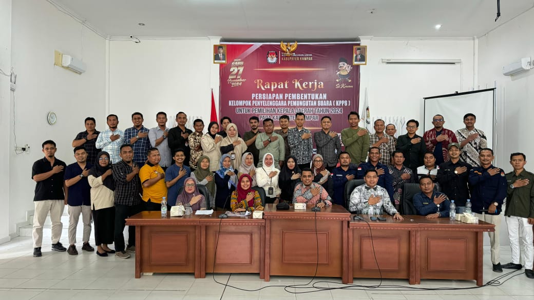 KPU Kampar Gelar Raker Pembentukan KPPS Pilkada Serentak 2024