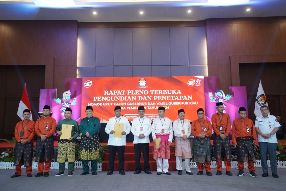 Inilah Nomor Urut 3 Paslon Gubernur Riau di Pilkada 2024