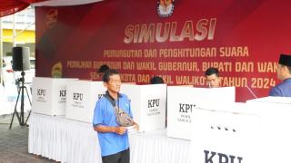 KPU Riau Simulasi Putungsura di Jalan Pertanian Kecamatan Binawidya Pekanbaru
