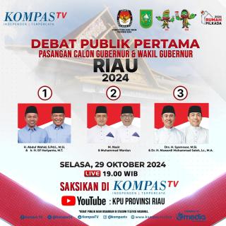 Debat Paslon Pertama di Pilgub Riau Angkat Tema Tata Kelola Pemerintahan dan Pembangunan