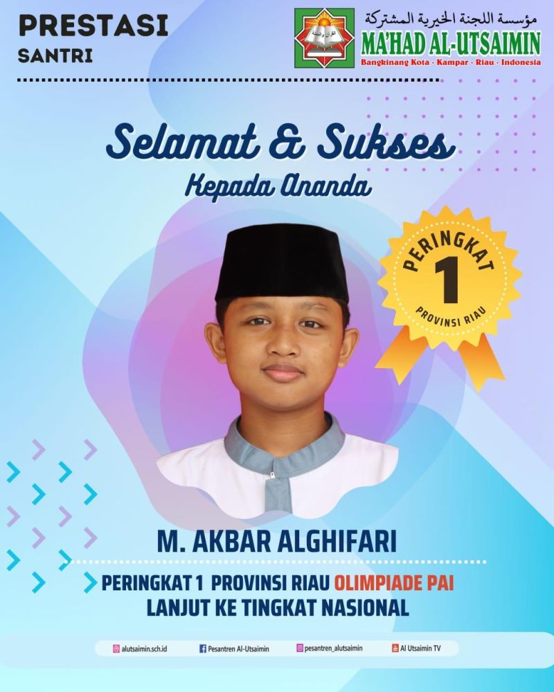 M.Akbar Alghifari Akan Wakili Riau di Ajang Olimpiade PAI Tahun 2024