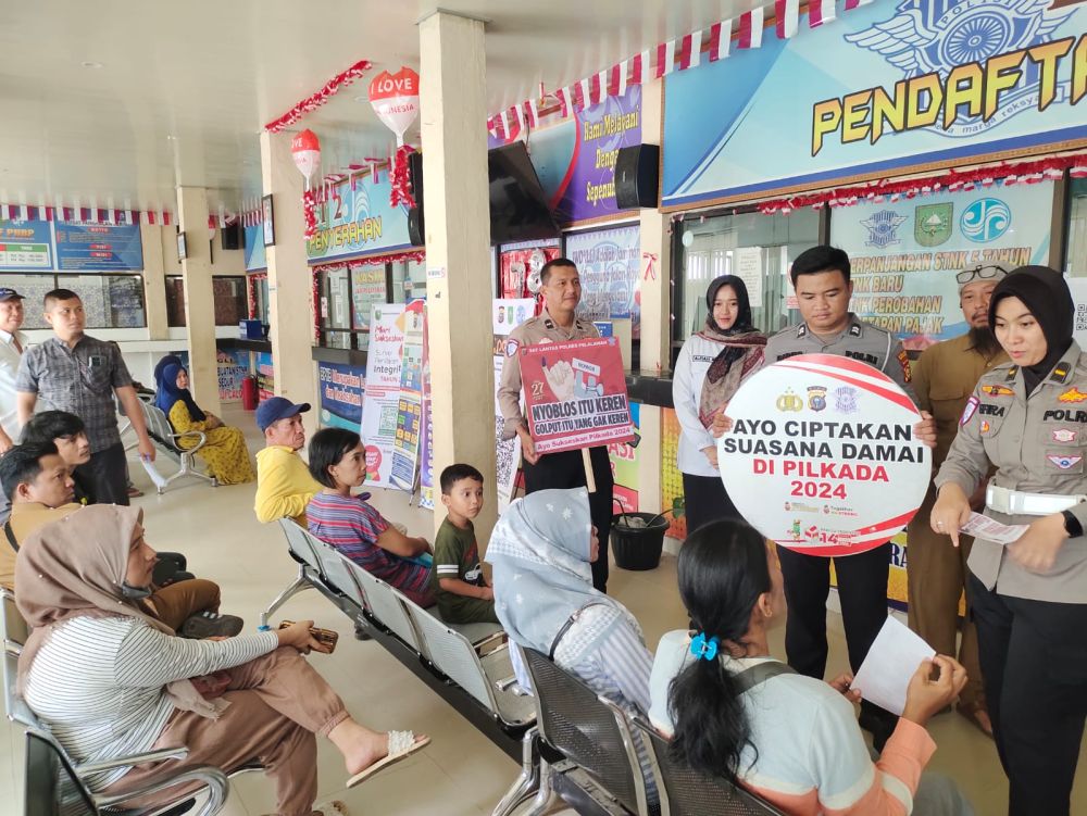 Mendekati Pencoblosan, Polantas Pelalawan Terus Pesankan Pilkada Damai