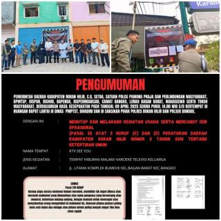 Bupati Rohil Tegaskan Komitmen Tertibkan Bagansiapiapi, KTV See You Disegel