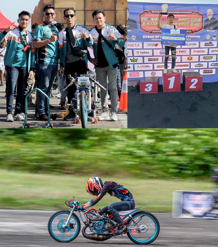 Razeta Group Sang Bintang Gemilang Policeline 2000 - Raih 3 Juara di Event Pro7 WF Dragbike di Padang