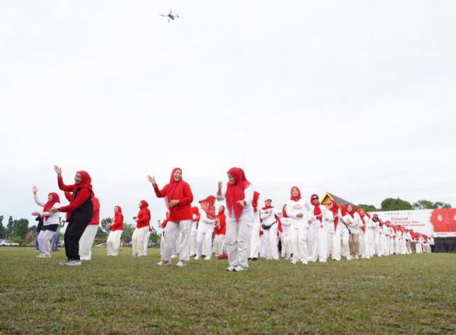 Begini Keseruan TP PKK Riau Bersama Organisasi Wanita Ikut 
