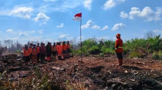 Upacara Singkat Penuh Makna: BPBD Rayakan HUT RI di Tengah Karhutla Rohil Riau