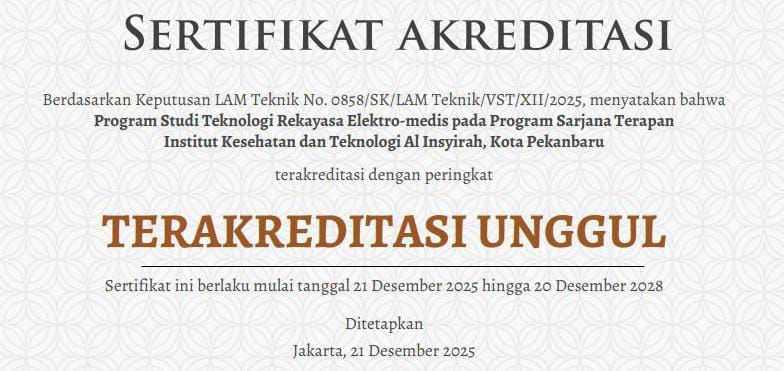 Program Studi Teknologi Rekayasa Elektro-Medis IKTA Raih Akreditasi UNGGUL