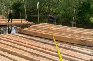 Polisi Bongkar Illegal Logging di Sungai Pertas Meranti, 8 Ton Kayu Olahan Disita