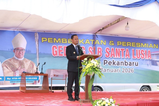 Resmikan SLB Santa Lusia di Rumbai, Wali Kota Pekanbaru Apresiasi Peran Donatur dan Dedikasi Pendidikan