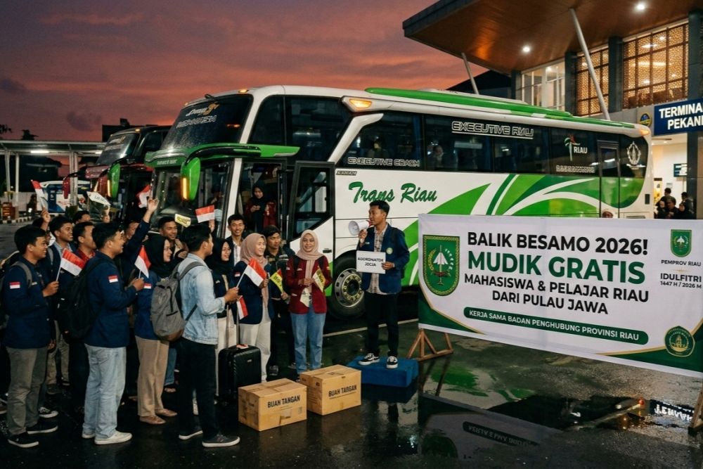 Balek Besamo 2026! Bus Gratis Pemprov Riau Siap Bawa Mahasiswa Pulang Kampung
